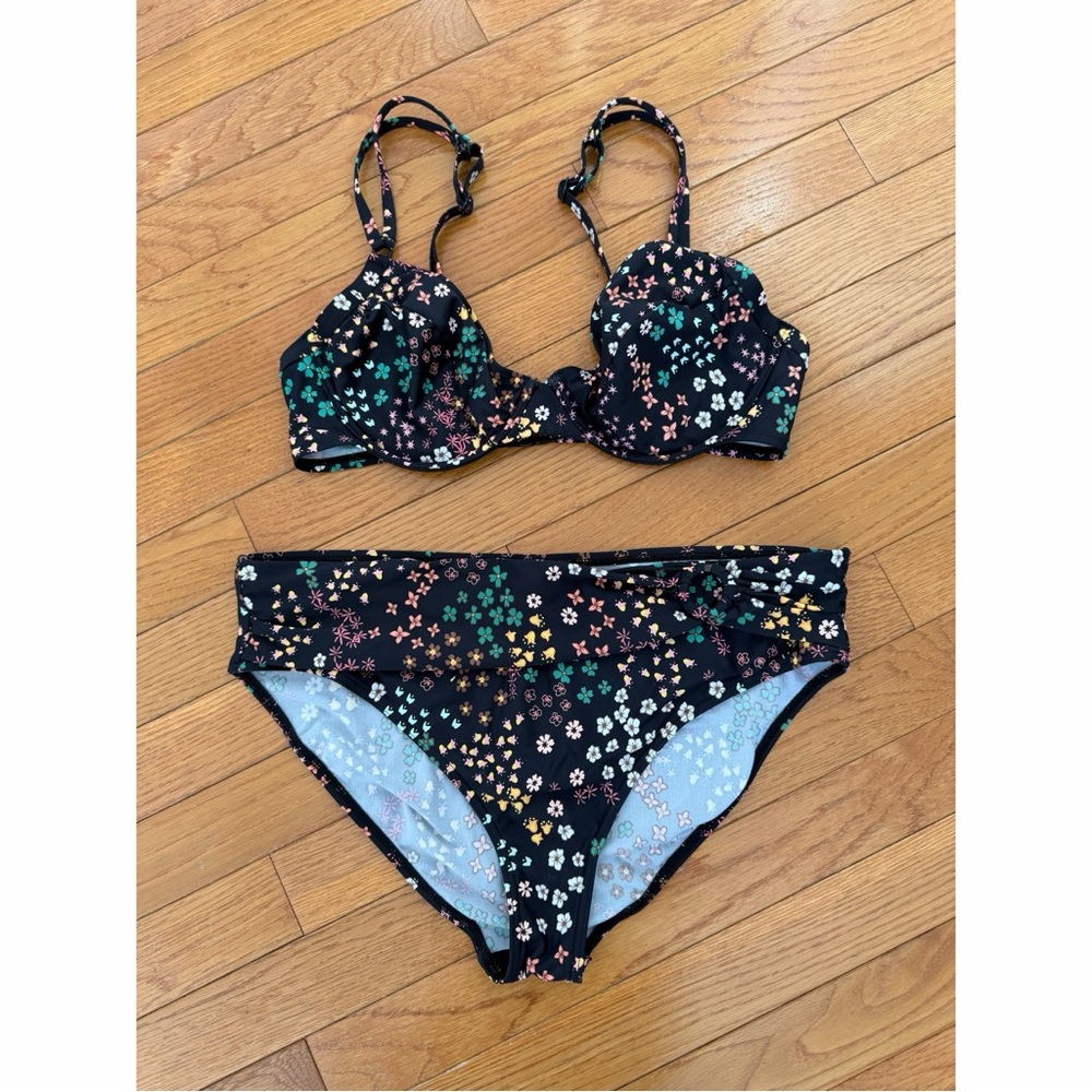 S. Oliver Mix-Kini Black Floral ‘Milly’ Bikini